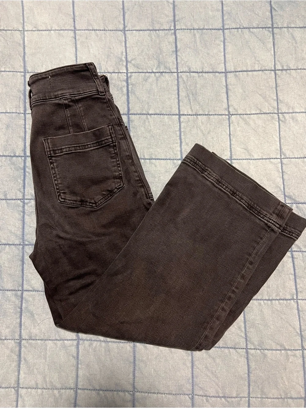 Pilcro High-Waisted Wide Leg Jeans in Washed Gray
